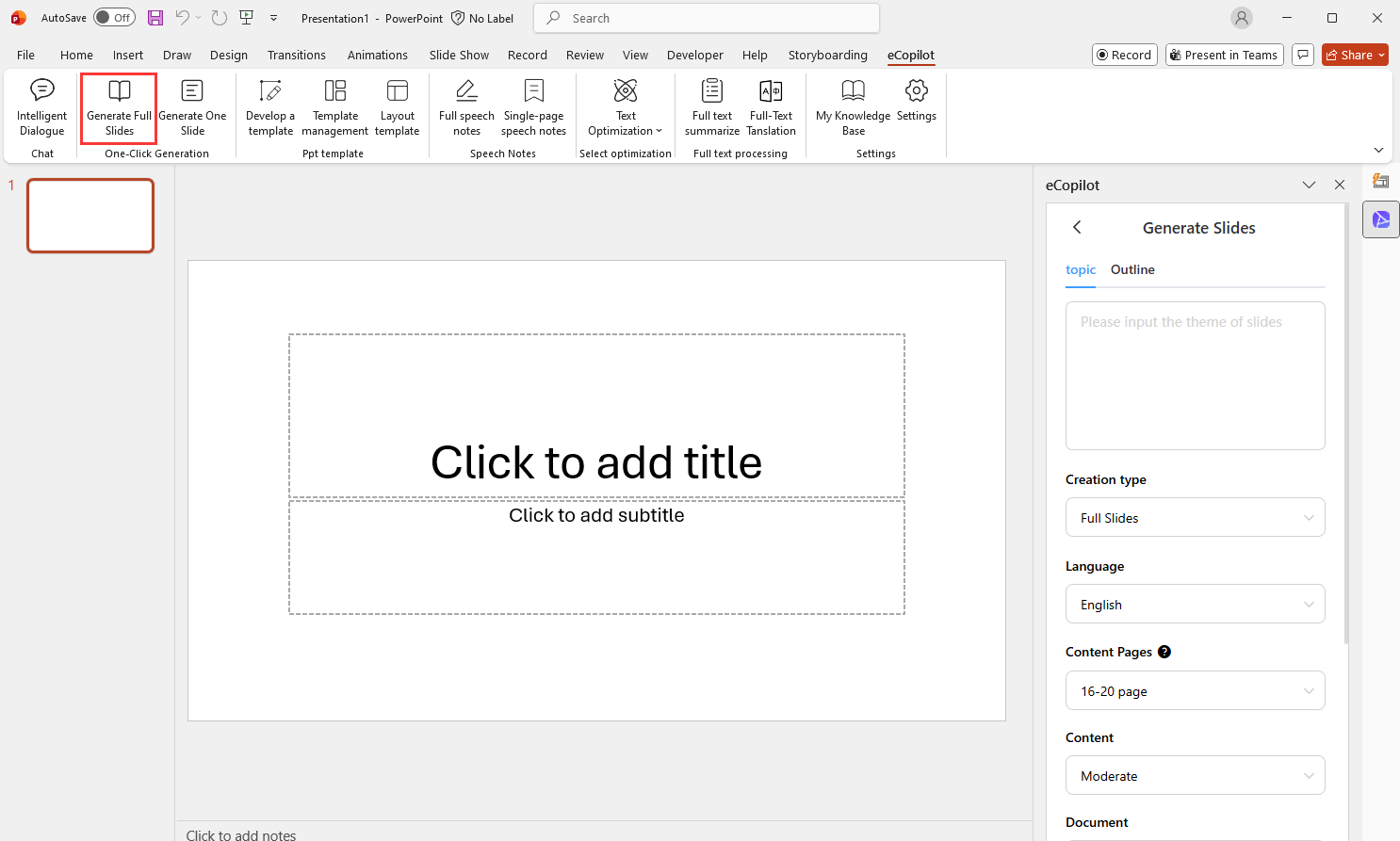 Generate PPT