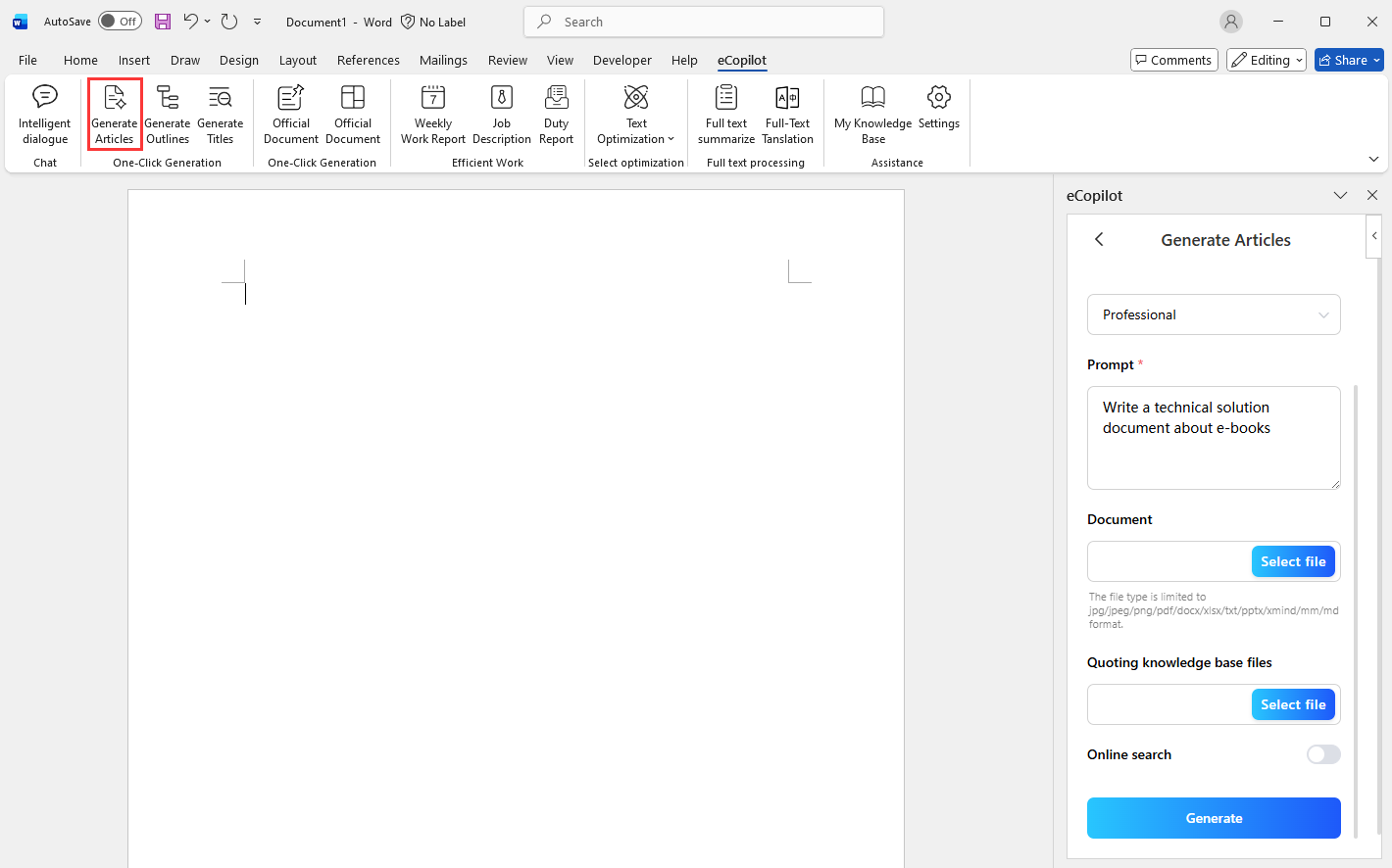 Generate Article